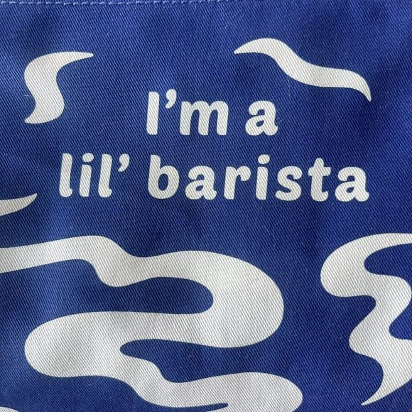 NEW Blue Q Aprons I’m A Lil’ Barista Coffee Cotton Twill Pocket Unisex - Picture 2 of 11